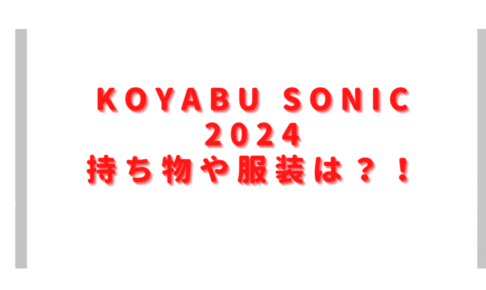 コヤブソニック2024持ち物や服装は？食べ物や飲み物の持ち込み禁止？